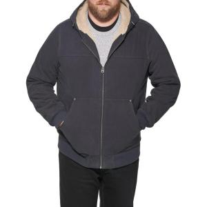 imageLevis Mens Workwear Cotton Canvas Hooded Bomber Jacket Regular ampamp Big ampamp Tall SizesNavy Sherpa