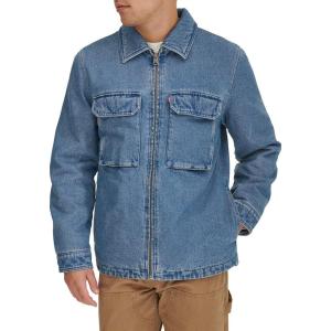 imageLevis mens 2chest Pocket Workwear ShacketMedium Wash Denim Filled