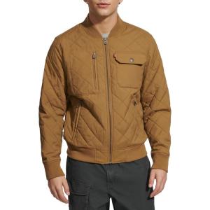 imageLevis mens Levis Mens Diamond Quilted Bomber JacketNew Khaki Dry Touch Nylon