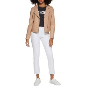 imageLevis womens Vegan Leather 538 Moto Jacket Regular ampamp Plus SizeBiscotti