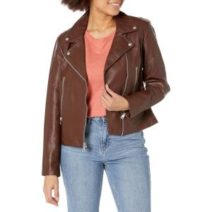 imageLevis womens Vegan Leather 538 Moto Jacket Regular ampamp Plus SizeChocolBrown