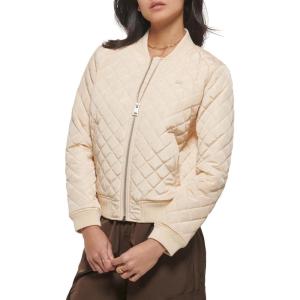 imageLevis Womens Diamond Quilted Bomber Jacket With Front Pockets  Regular ampamp Plus SizesCream Ivory
