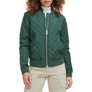 imageLevis Womens Diamond Quilted Bomber Jacket With Front Pockets  Regular ampamp Plus SizesDarkest Spruce