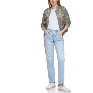 imageLevis Womens Diamond Quilted Bomber Jacket With Front Pockets  Regular ampamp Plus SizesGreen Faded Bandana