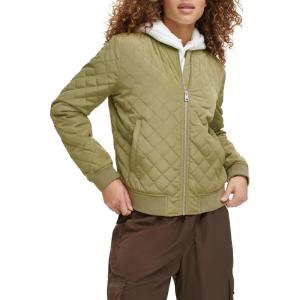 imageLevis Womens Diamond Quilted Bomber Jacket With Front Pockets  Regular ampamp Plus SizesOlive Tree