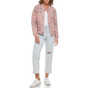 imageLevis Womens Diamond Quilted Bomber Jacket With Front Pockets  Regular ampamp Plus SizesRose Faded Bandana