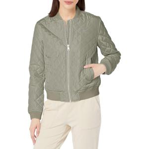 imageLevis Womens Diamond Quilted Bomber Jacket With Front Pockets  Regular ampamp Plus SizesSea Green