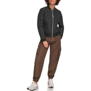 imageLevis Womens Diamond Quilted Bomber Jacket With Front Pockets  Regular ampamp Plus SizesShade Black