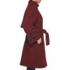 imageCole Haan Womens Belted Raglan Melton Wool CoatBurgundy