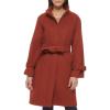 imageCole Haan Womens Belted Raglan Melton Wool CoatRust