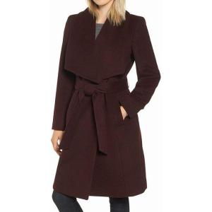 imageCole Haan Womens Belted Wool Classically Elegant Coat for YearRound Style Standard and Plus SizeElegant Bordeaux