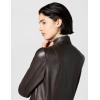imageCole Haan Womens Fully Lined Wing Collar Leather CoatDeep Espresso