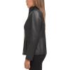 imageCole Haan Womens Fully Lined Wing Collar Leather CoatTrue Black