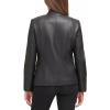 imageCole Haan Womens Fully Lined Wing Collar Leather CoatTrue Black