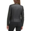 imageCole Haan Womens Zip Front Fully Lined Leather CoatBlack