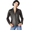 imageCole Haan Womens Fully Lined Wing Collar Leather CoatDeep Espresso