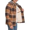 imageLevis Mens Plaid Sherpa Lined Hooded Shirt Jacket Regular ampamp Big ampamp Tall SizesBrown Caf Plaid