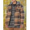 imageLevis Mens Plaid Sherpa Lined Hooded Shirt Jacket Regular ampamp Big ampamp Tall SizesBrown Caf Plaid