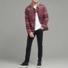 imageLevis Mens Plaid Sherpa Lined Hooded Shirt Jacket Regular ampamp Big ampamp Tall SizesBurgundy Stripe Plaid
