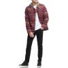 imageLevis Mens Plaid Sherpa Lined Hooded Shirt Jacket Regular ampamp Big ampamp Tall SizesBurgundy Stripe Plaid
