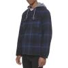 imageLevis Mens Plaid Sherpa Lined Hooded Shirt Jacket Regular ampamp Big ampamp Tall SizesHooded Navy Ombre Plaid