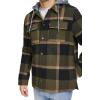 imageLevis Mens Plaid Sherpa Lined Hooded Shirt Jacket Regular ampamp Big ampamp Tall SizesHooded OliveBlack Plaid