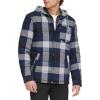 imageLevis Mens Plaid Sherpa Lined Hooded Shirt Jacket Regular ampamp Big ampamp Tall SizesNavyWhite Buffalo Plaid