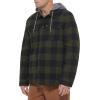 imageLevis Mens Plaid Sherpa Lined Hooded Shirt Jacket Regular ampamp Big ampamp Tall SizesOlive Buffalo Check