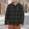 imageLevis Mens Plaid Sherpa Lined Hooded Shirt Jacket Regular ampamp Big ampamp Tall SizesOlive Buffalo Check