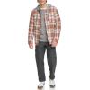 imageLevis Mens Plaid Sherpa Lined Hooded Shirt Jacket Regular ampamp Big ampamp Tall SizesOrange Ombre