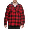 imageLevis Mens Plaid Sherpa Lined Hooded Shirt Jacket Regular ampamp Big ampamp Tall SizesRed Buffalo Check
