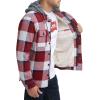 imageLevis Mens Plaid Sherpa Lined Hooded Shirt Jacket Regular ampamp Big ampamp Tall SizesRed Navy Skater Plaid