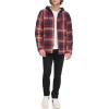 imageLevis Mens Plaid Sherpa Lined Hooded Shirt Jacket Regular ampamp Big ampamp Tall SizesRed Ombre