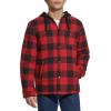 imageLevis Mens Plaid Sherpa Lined Hooded Shirt Jacket Regular ampamp Big ampamp Tall SizesRedBlack Buffalo Plaid