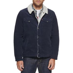 imageLevis Mens Corduroy Sherpa Lined Trucker Jacket Regular ampamp Big ampamp Tall SizesNavy Corduroy