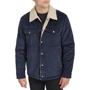 imageLevis Mens Corduroy Sherpa Lined Trucker Jacket Regular ampamp Big ampamp Tall SizesNavy Wide Wale Corduroy