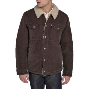 imageLevis Mens Corduroy Sherpa Lined Trucker Jacket Regular ampamp Big ampamp Tall SizesTurkish Coffee