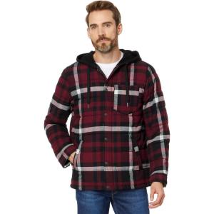 imageLevis Mens Plaid Sherpa Lined Hooded Shirt Jacket Regular ampamp Big ampamp Tall SizesBlack Faux Shearling
