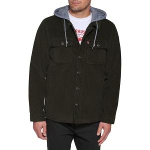 imageLevis Mens Plaid Sherpa Lined Hooded Shirt Jacket Regular ampamp Big ampamp Tall SizesOlive Corduroy