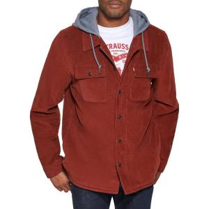 imageLevis Mens Plaid Sherpa Lined Hooded Shirt Jacket Regular ampamp Big ampamp Tall SizesRust Corduroy