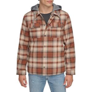 imageLevis Mens Plaid Sherpa Lined Hooded Shirt Jacket Regular ampamp Big ampamp Tall SizesSunset Ombre Plaid