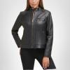 imageCole Haan womens Zip Front Fully Lined Leather CoatLegacy Black
