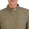 imageCole Haan womens Zip Front Fully Lined Leather CoatSage