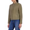 imageCole Haan womens Zip Front Fully Lined Leather CoatSage