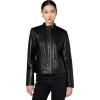 imageCole Haan womens Zip Front Fully Lined Leather CoatLegacy Black