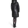 imageKenneth Cole womens Mid Length Mixed Quilted Puffer With Faux Fur Trimmed HoodBlack