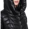 imageKenneth Cole womens Mid Length Mixed Quilted Puffer With Faux Fur Trimmed HoodBlack