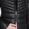 imageKenneth Cole womens Mid Length Mixed Quilted Puffer With Faux Fur Trimmed HoodBlack