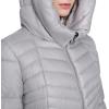 imageKenneth Cole womens Mid Length Mixed Quilted Puffer With Faux Fur Trimmed HoodSilver