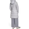 imageKenneth Cole womens Mid Length Mixed Quilted Puffer With Faux Fur Trimmed HoodSilver